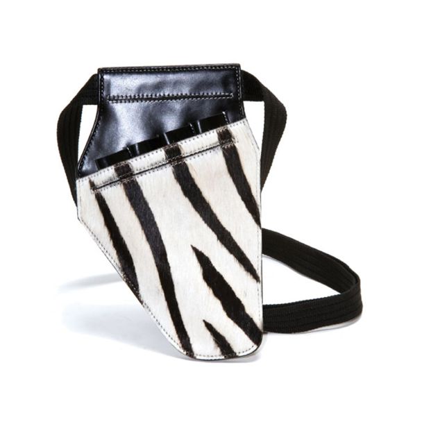 LEATHER SCISSORS POUCH WITH ZEBRA FRONT L17